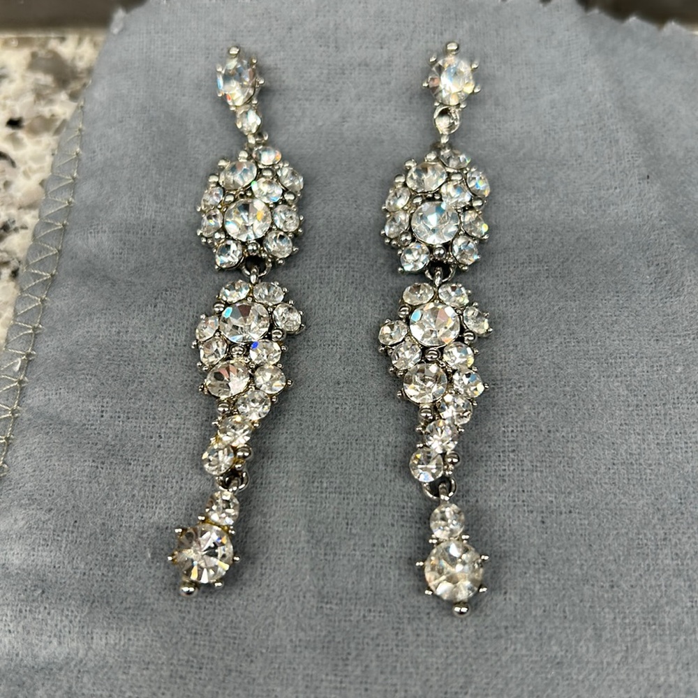 Long Dangling Crystal Earrings